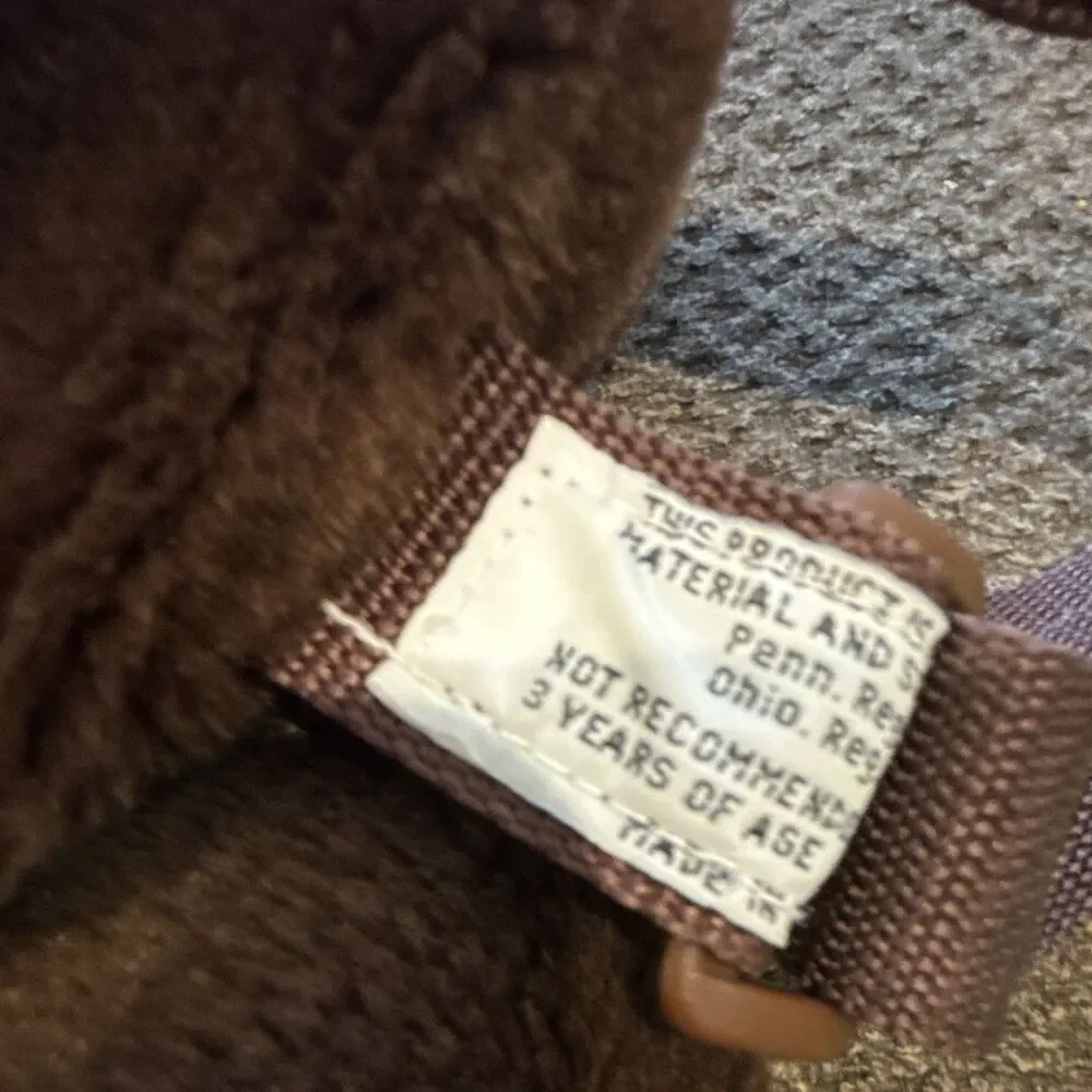 Vintage 90s Dark Brown Teddy Bear Plush Backpack - Rare Y2K Kidcore Kawaii Bag